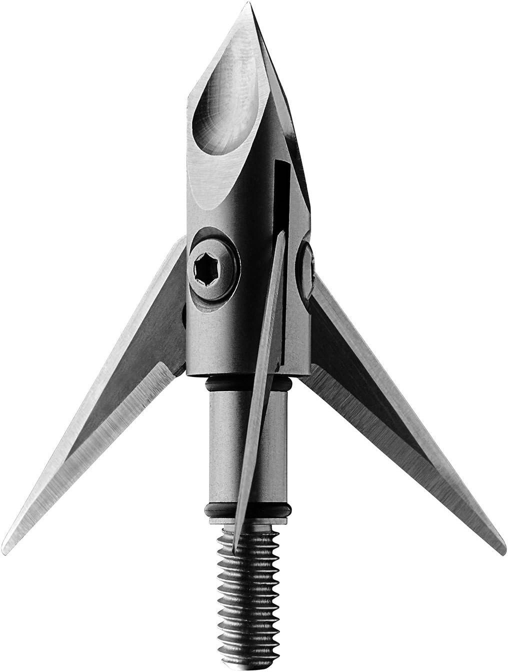 Crossbow Broadheads | 3 Pack | 100 Grain Screw-In Cross Bow Hydroschok-X Pivoting Broadhead, Cross Bow Arrow Heads, Bow Hunting Accessories, 0.032”, Stainless Steel, Silver, Model: RAM100CB