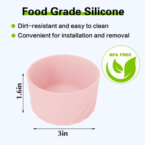 BNNECEU Enhanced Protection: Anti-Slip 2PCS Silicone Boots for Stanley Quencher H2.0 40 oz, IceFlow Flip 20 oz/30 oz, and Hydroflask 12-24 oz Bottles (Pink)