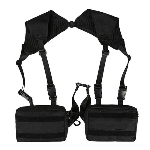 Maizoon Anti-theft Chest Bag for Men and Women Streetwear Tactical Backpack Casual Outdoor Sports Adjustable Shoulder Strap Vest Ideal for Fishing Hiking Cycling Black