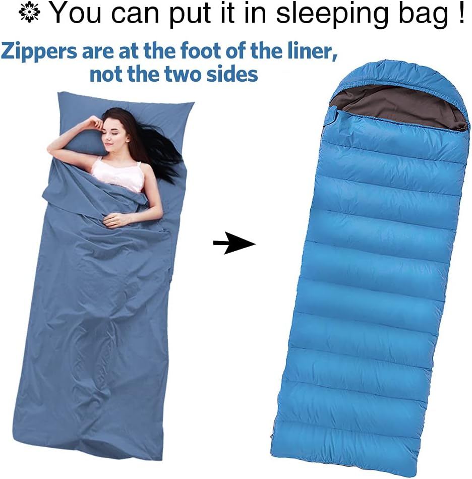 Sleeping Bag Liner Ultralight Travel Sheet Dirt-Proof Camping Sheets Compact Hotel Sleeping-Sack for Outdoor Backpacking Hiking