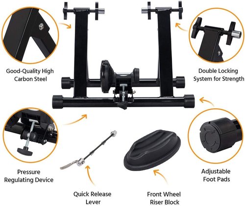 Magnetic Bike Trainer Stand for Indoor Cycling - Fits 26-28in & 700C Wheels