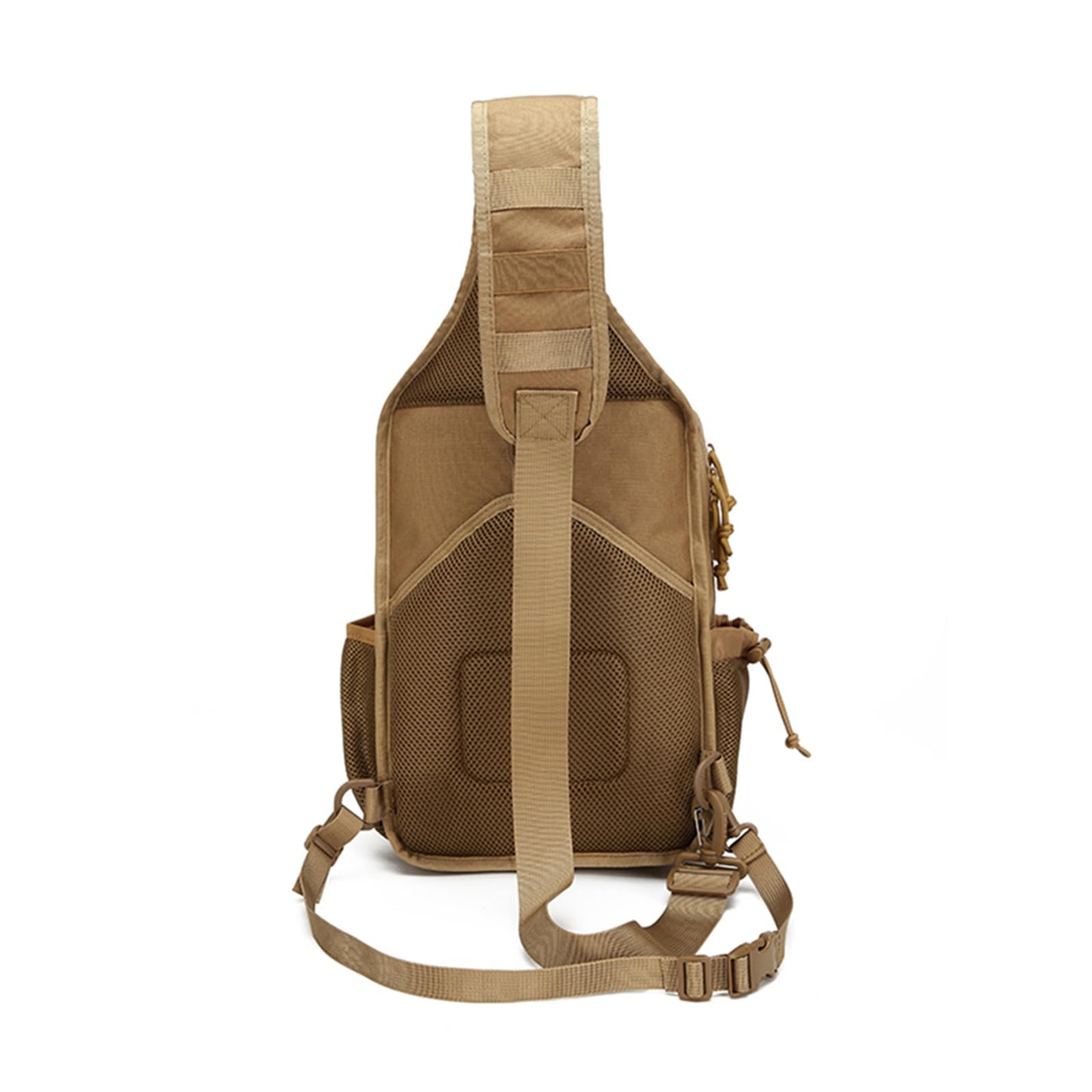 Generic Tactical molle Single Shoulder Bag - Large Capacity Multi-functional Backpack for Daily Using or Hiking, Traveling (Tan), Black