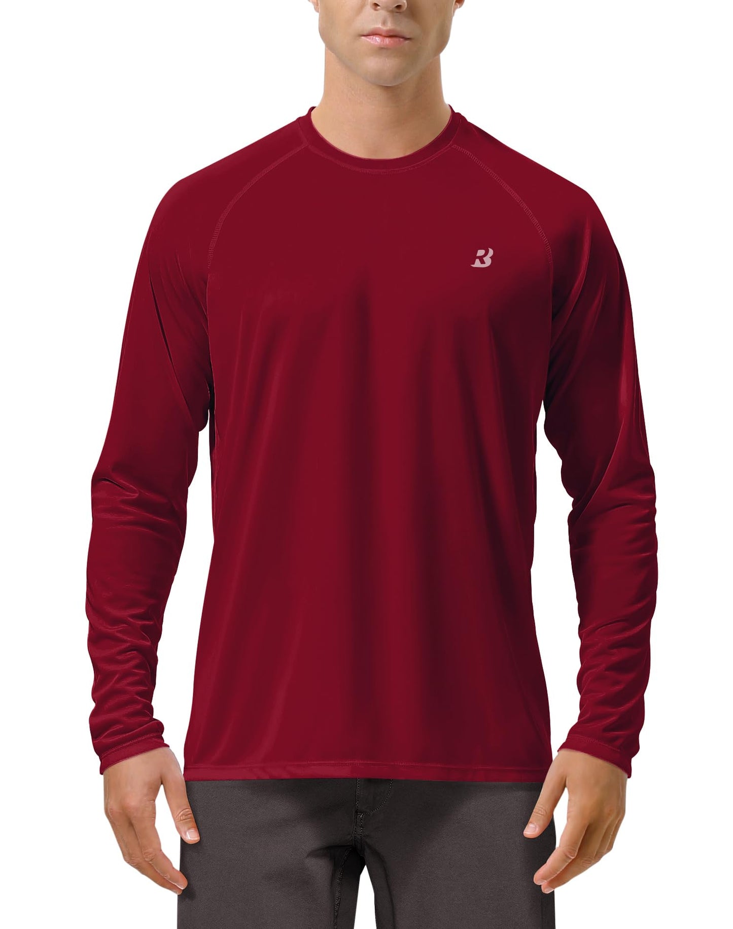Roadbox Mens UPF 50+ UV Sun Protection Shirts Outdoor Long Sleeve SPF Rash Guard for Fishing Hiking Swimming Running
