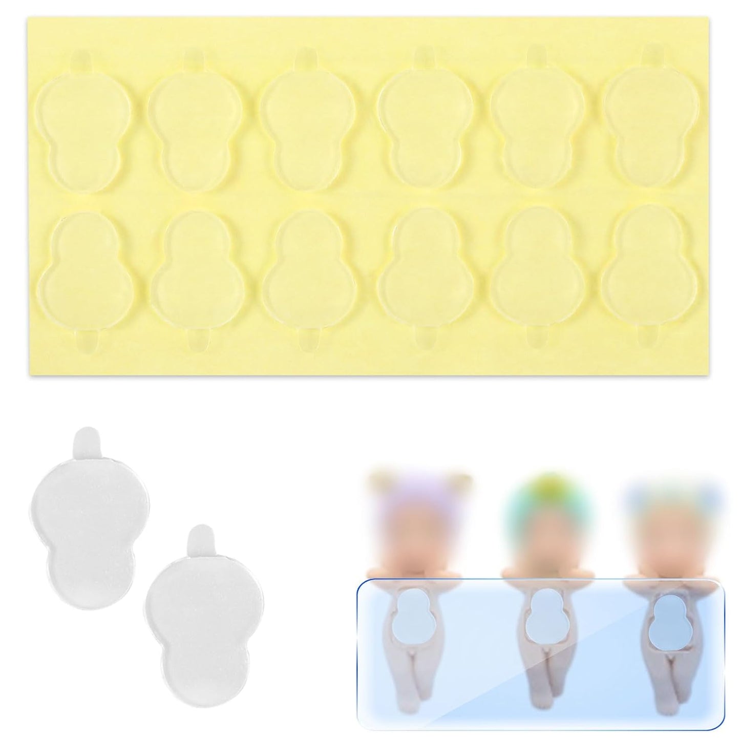 Adhesive Tape for Sonny Angel Hippers, 240Pcs Waterproof Double Sided Stickers for Sonny Baby, Nano Tape for Mini Figures Phone Accessories, Sticky Putty for Angel Doll Mini Figures Accessories