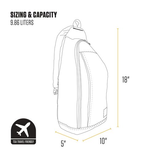 Carhartt Durable Sling Bag, Crossbody Backpack with Side Release Buckle, Tablet Sleeve and Adjustable Strap, Gravel