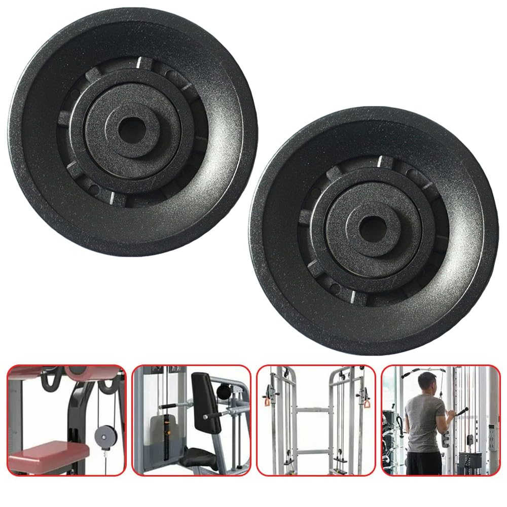 SquEqu 2 Pack Cable Pulley System Bearing Replacement Universal 70mm Wheel Roller for Fitness LAT and Lift Pull Down Cable Machine Attachments Exercise Gym Equipment Pulldown Biceps Curl Workout