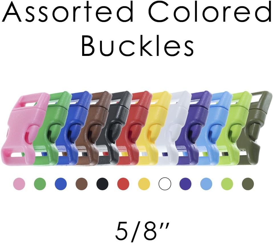 Paracord Planet 5/8 Inch Contoured Side Release Buckle (Black Cat, 10 Pack)
