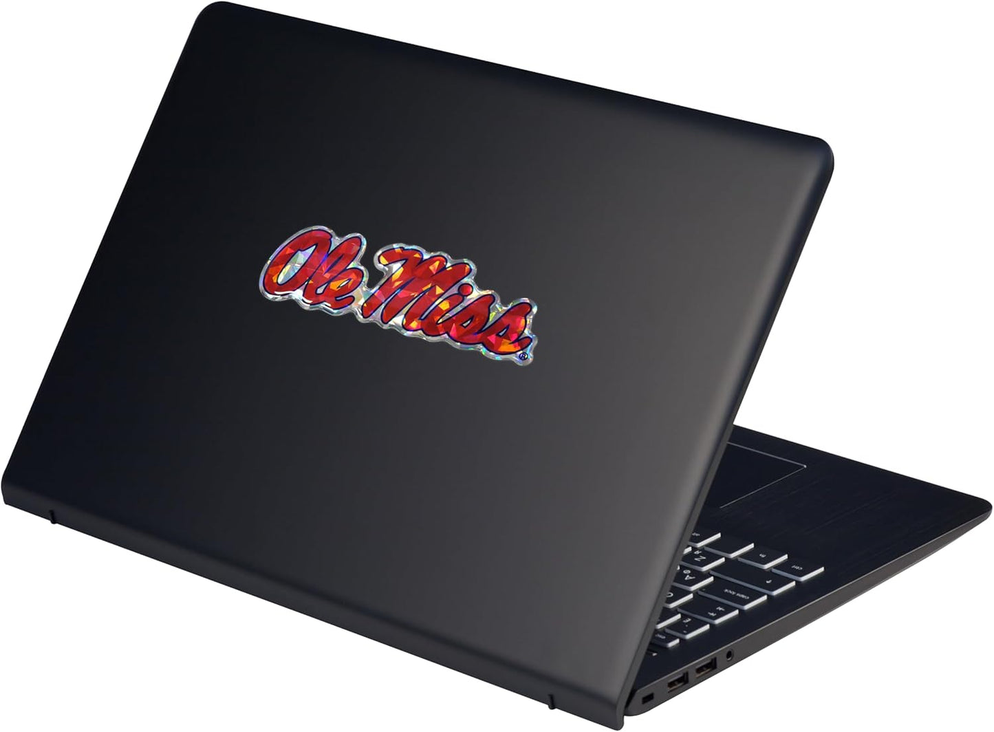 Elektroplate Officially Licensed Ole Miss Red Reflective Decal | Premium 3D Doming All Weather Sticker for Car, Water Bottle, Laptop, Tablet, Window, Cooler, Bumper, Toolbox, Phone | Made in The USA