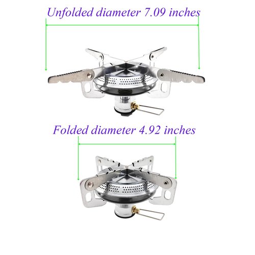 Catermos Portable Camping Stove Burner, with Butane Gas Adapter, For Camping, Backpacking, Outdoor Cooking, Outdoor Fising, Outdoor Hiking, Picnic, etc.