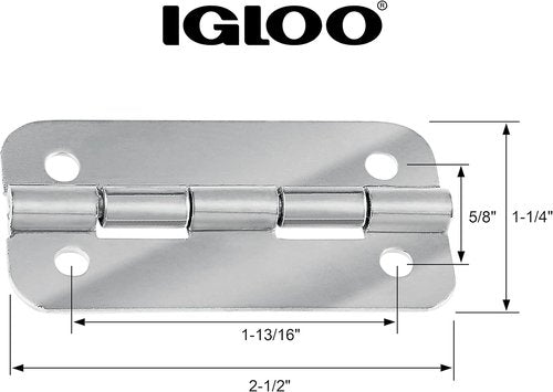 Igloo Cooler Heavy Duty Stainless Steel Hinges for Ice Chests (Set of 3)