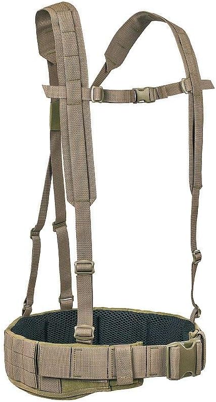 Tasmanian Tiger Warrior Belt MK III, Tactical Battle Belt, MOLLE Webbing, Chest Strap Carrying System, Large, Olive
