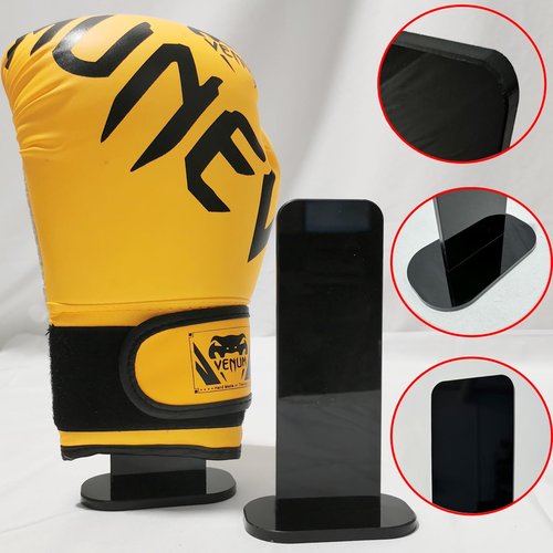 LITAITAI Black Boxing Glove Display Case,Boxing Gloves Stand Holder,Acrylic Boxing Glove Holder,Boxing Gloves Display Stand,Baseball Glove Display Rack (1 Pack)