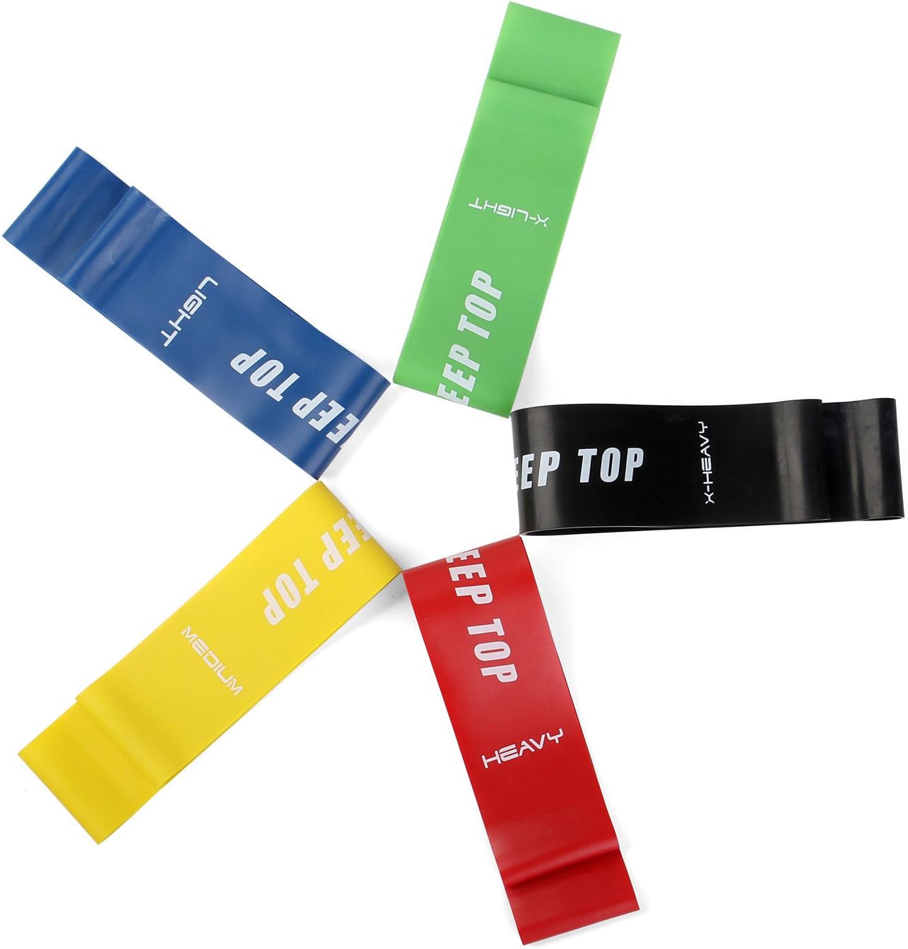 FITOP Resistance Bands Exercise Set of 5, Workout Bands Booty for Home Gym Fitness, Legs and Butt, Stretching, Strength Training & Physical Therapy