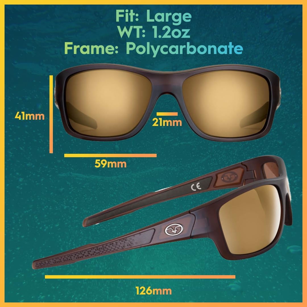 Flying Fisherman Down Sea Polarized Sunglasses with AcuTint UV Blocker for Fishing and Outdoor Sports