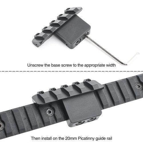 NECARL 45 Degree Offset Picatinny Rail Light Mount for M300 M600 Serises Scout Light Weaponlight, Adjustable Positions Offset Tactical Flashlight Mount, Fit for M1913 20mm Picatinny Rail