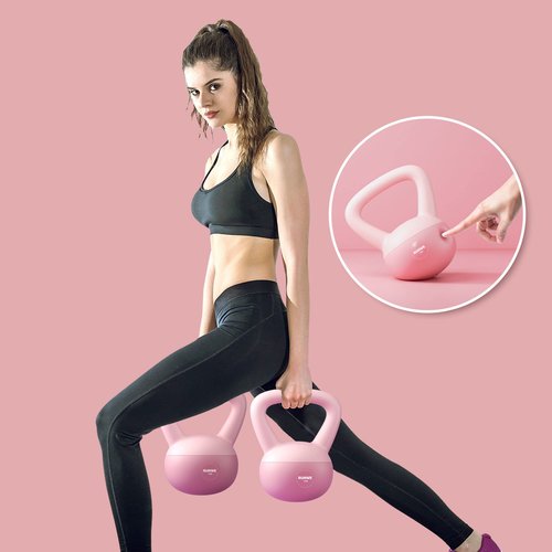 RUNWE Soft Kettlebell - Iron Sand Filled Shock-Proof Hand Weights, Strength Training Kettlebells 20lb Optional for Women Men or Children of Different Levels