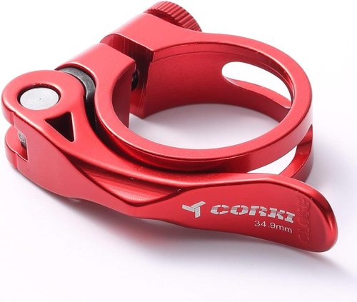 Corki Cycles 31.8MM Quick Release Bicycle Seatpost Clamp, Sandblasting Anodised Aluminum Alloy Black KC89