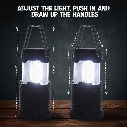 Lunabode LED Battery Powered Camping Lantern ( 2 Pack )- Portable COB Hanging Lamp Lights | Waterproof Collapsible Lantern Flashlight for Tent Lights, Power Outages, Hurricane Emergency, Hiking