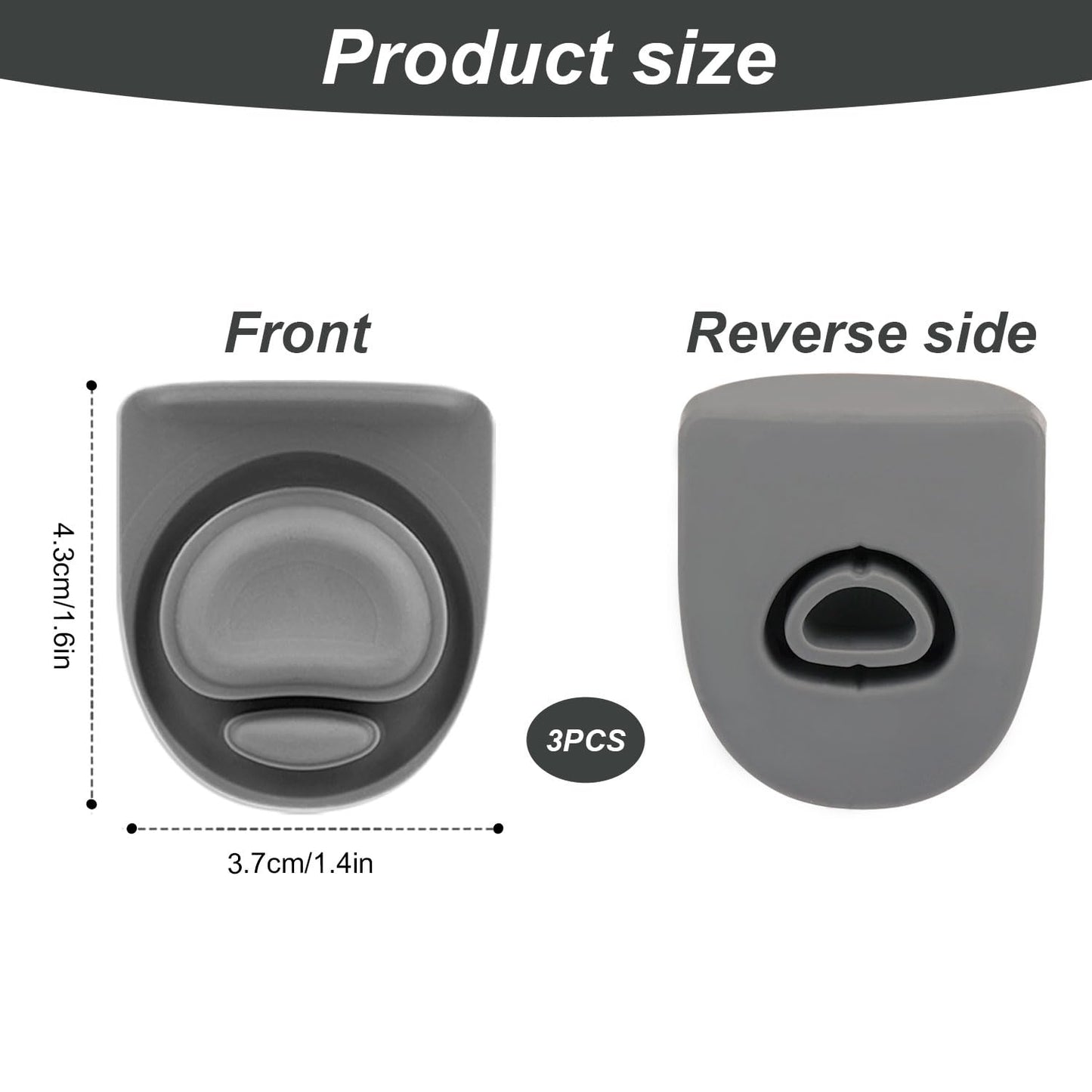 3pcs Replacement Stopper Compatible with Owala FreeSip 24oz 32oz, BPA-Free Silicone Water Bottle Lid Gaskets Replacement for 19/24/32/40oz Bottle Mouth Cap Stopper Seal Parts Accessories (Grey)