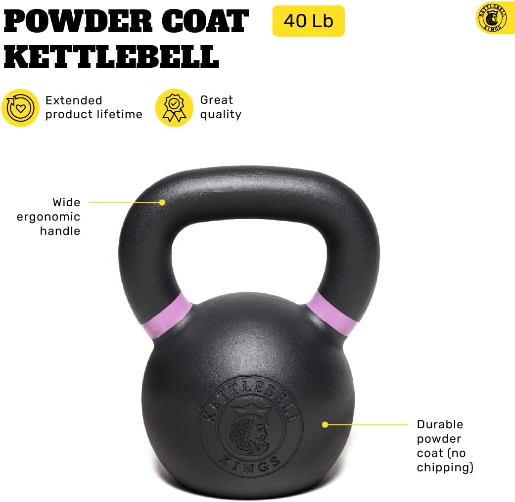 Powder Coated Kettlebell Weights 5-90 LB | Durable Gym Equipment for Strength Training