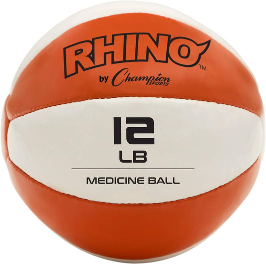 Champion Sports Exercise Medicine Balls, Leather with No-Slip Grip - Weighted Med Ball Set for Weight Training, Stability, Plyometrics, Cross Training, Core Strength - Multiple Styles