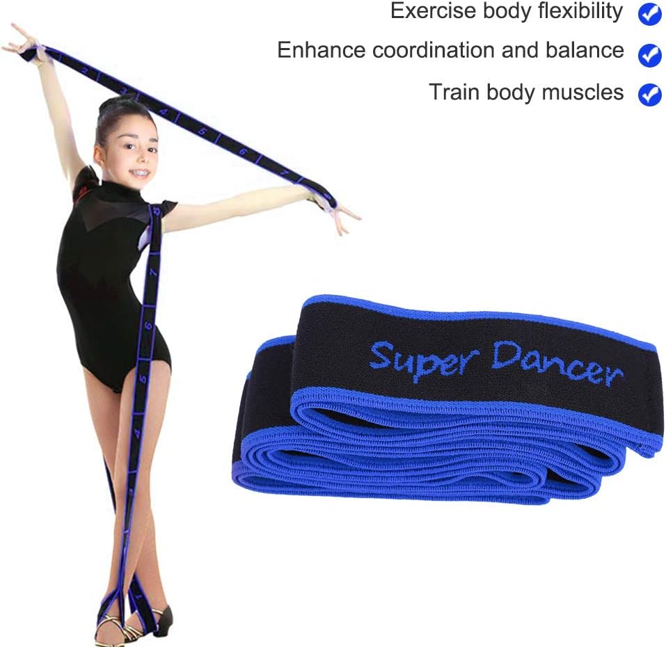 Stretch Band, 8 Loops Elastic Exercise Band for Ballet Dance Gymnastics Training(Blue)