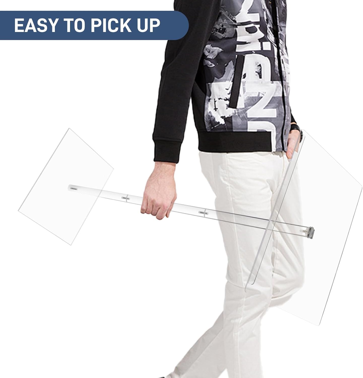 Trmullory Acrylic Podium Stand Angle Adjustable 17.7" L x 13.7" W x 47" H Clear Podium Suitable Pulpit Podium for Concerts、Churches、classrooms、lectures、 Weddings Portable Podium