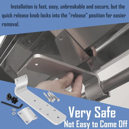 Deecaray 58182 Stow N' Go Grill Rail Mount Bracket, Compatible with Any Kuma Grill and RV Boat Camping Inside/Outboard 7/8" to 1-1/4" Round or 1-1/4" Square Horizontal Railings