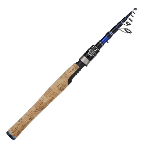 EOW XPEDITE PRO Portable Telescopic Casting and Spinning Fishing Rods, 24T Carbon Blanks & Solid Carbon Tip, Cork Handle, Travel Rod, Short Collapsible Rods (Spinning 7'6" /Power M/Action Fast)
