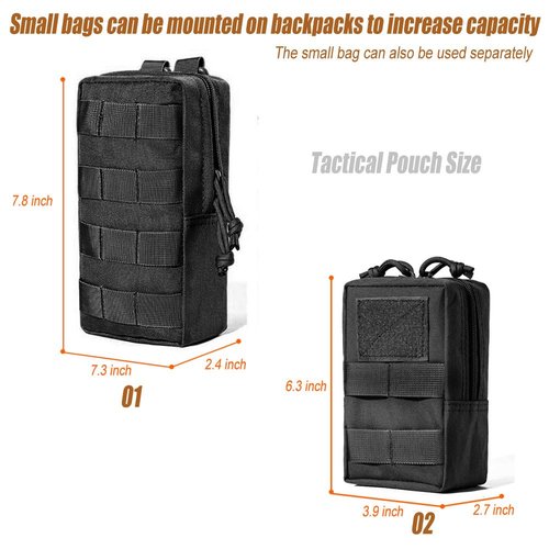 R.SASR 35L motorcycle backpack, black tactical backpack, Military Backpack (2.0 black)