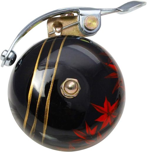 Handpainted Crane Bicycle Bell - Suzu Style, Fits 22.2-26mm Handlebars, Made in Japan