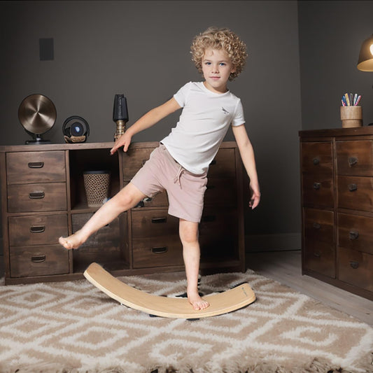 Balance Board for Kids, Toddlers, Teens, and Adults - Wobble Board, Open Ended Montessori Waldorf Learning Toy, Wood Toys, Gifts