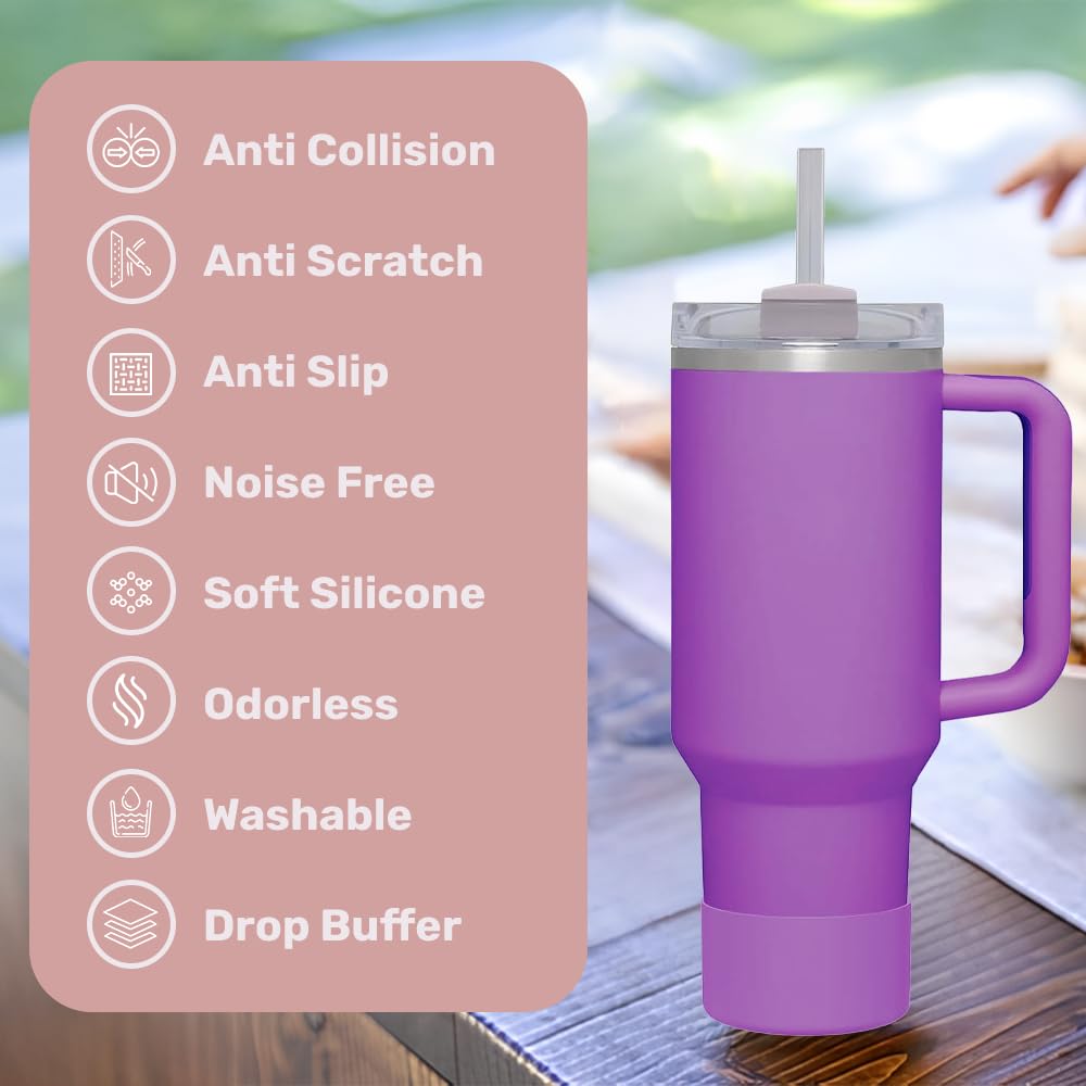 JENCAG 2Pcs Stanley Boot Silicone Sleeve - Elevate Your Bottle's Protection and Aesthetic with Rugged Durability and Stylish Design - Custom-Fit for Stanley Quencher, and Hydroflask Bottles (Orchid)