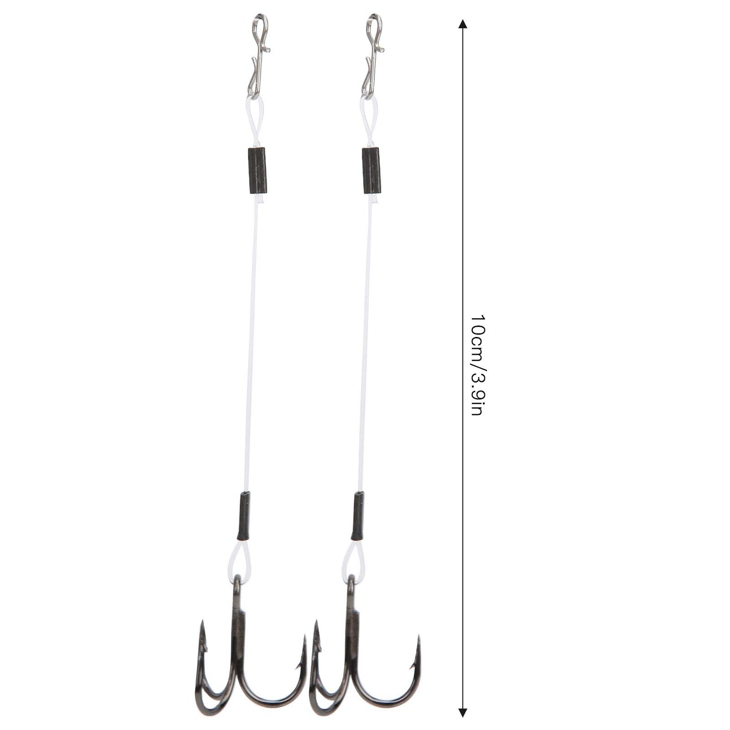Haosie Stinger Hooks Walleye, Trailer Hooks Fishing, 6PCS Treble Hook, SGWL PK110 10cm / 4in Bass Hook for Lure Fishing