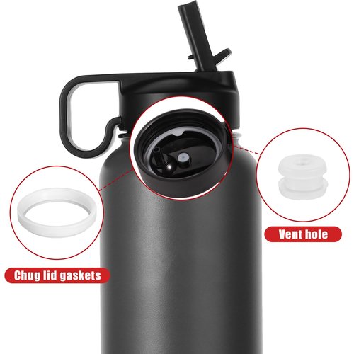 PEUTIER 17pcs Water Bottle Lid Replacement for Thermoflask 24/32/40/64oz, Water Bottle Gasket Replacement Accessories Part O Ring Silicone Seal Ring Compatible with Thermoflask Straw Lid
