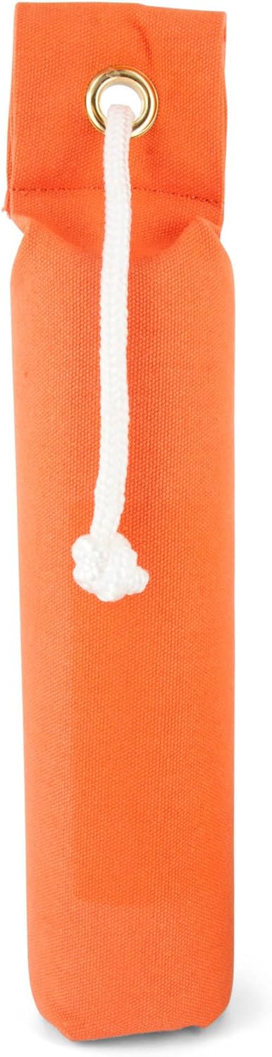 SportDOG Brand Canvas Dummies - Hunting Dog Training Tool - Weighted Bumper for Easy Throwing - Readily Holds Game Scent - Floats - Puppy - Orange