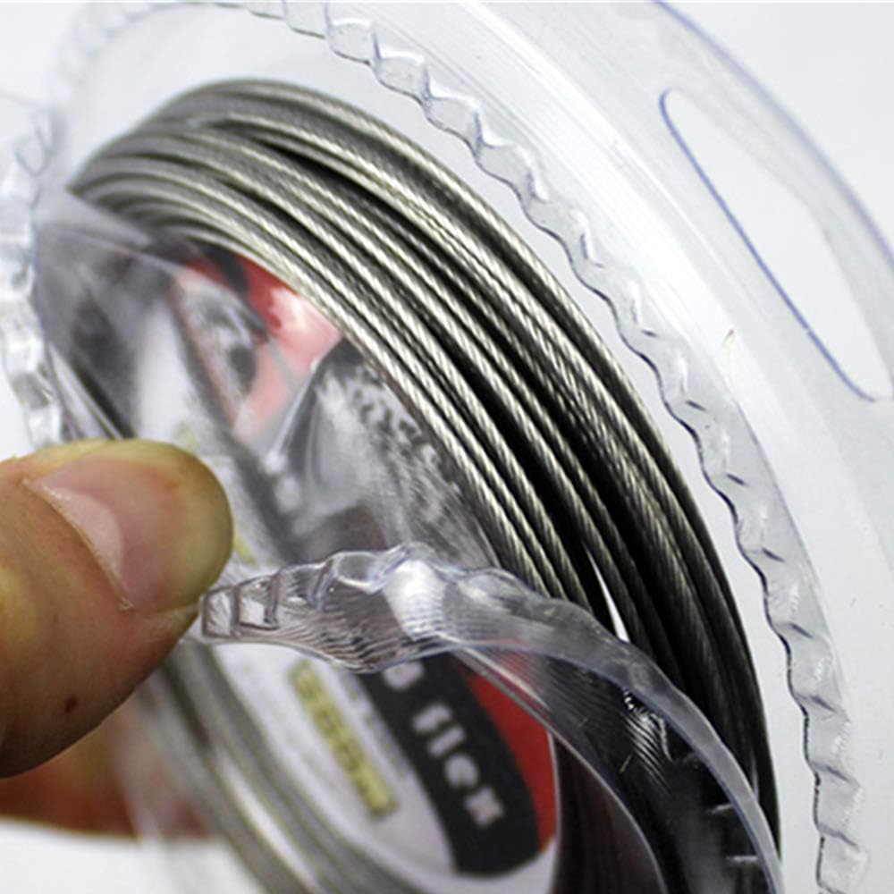 5LB-200LB 7 Strands Fishing Line Wire Leader Nylon Coated Stainless Steel Leader Wire with Crimps Sleeves