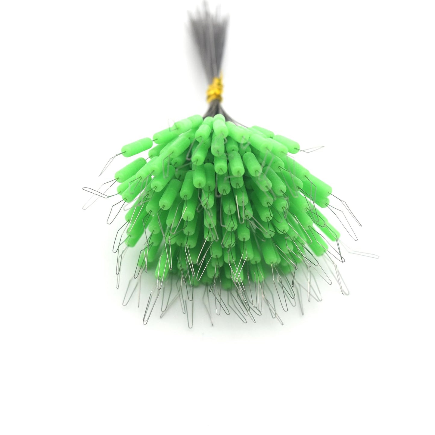 600 Pieces Fishing Bobber Stopper, Float Sinker Stops, Oval Fishing Peg,L M S Float Stop Available (Green-Cylinder, Medium)