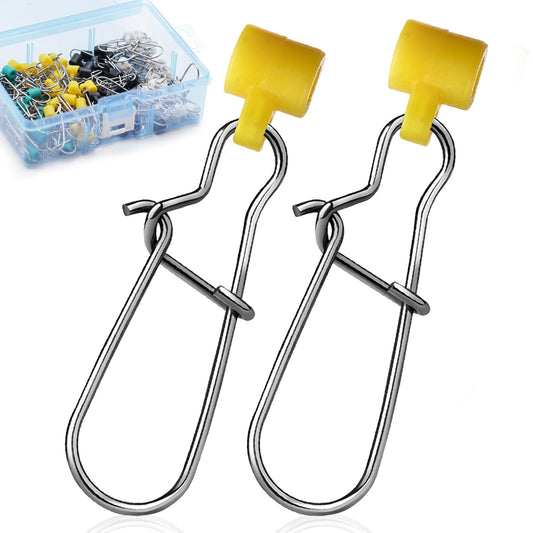 FishTrip Sinker Slides for Fishing Rigs - 25pcs Duo Lock Snaps for Fishing Line Heavy Duty Weights Sinkers Saltwater Connector Accessories