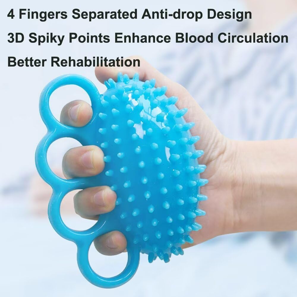 Hand Grip Strengthener Finger Exercisers Trainer Squeeze Stress Ball for Relieve Wrist Pain, Carpal Tunnel, Hand Physical Therapy, Stress Relief, Elderly Stroke Recovery, Arthritis, Anxiety