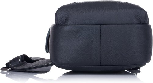 BULLCAPTAIN Genuine Leather Men Bags Shoulder Sling Crossbody Bag Casual Mens Chest Bag Travel Hiking Backpack (Black)