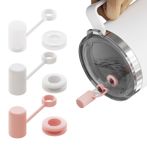 Neepanda 3 Sets Silicone Leak Proof Kit Compatible for YETI Straw Cup, Tumbler Accessories Including 3 Straw Cover, 3 Spill Stoppers (Multicolor)