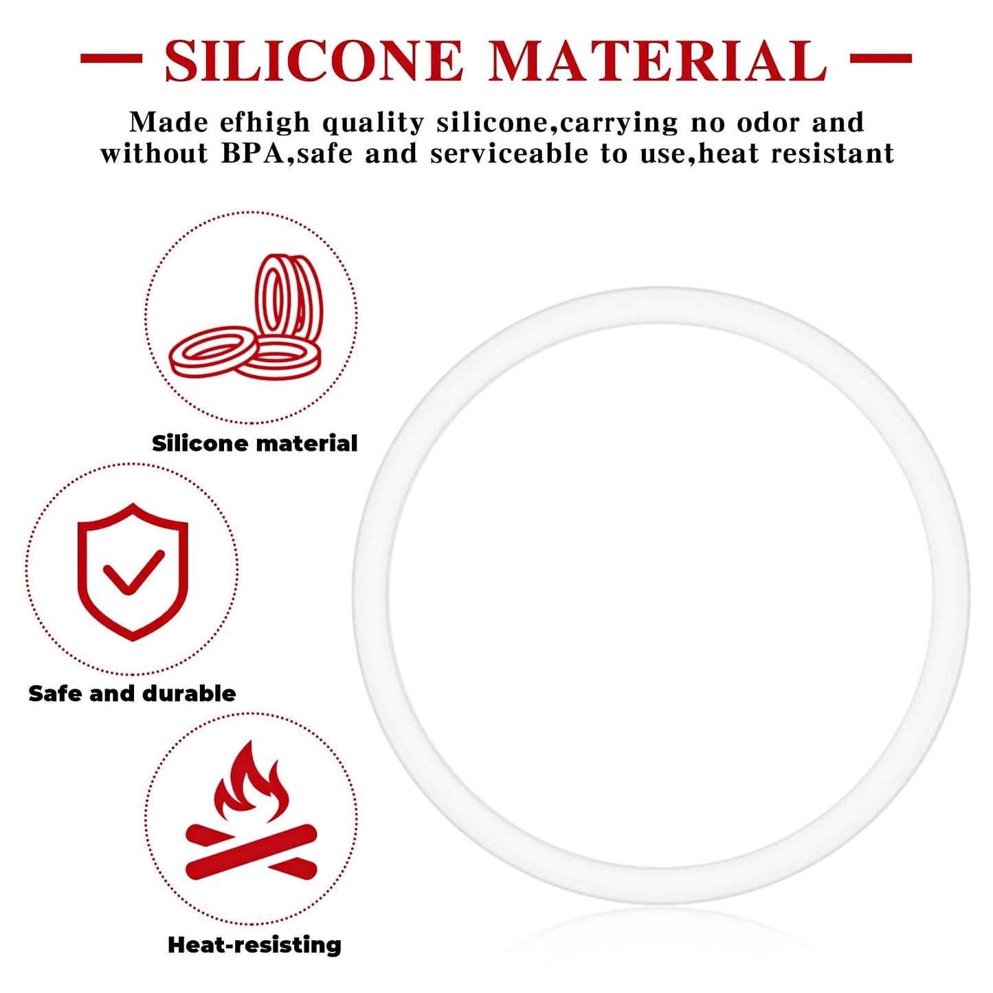 6 Pcs Water Bottle Gasket Replacement Silicone Seal O Rings Lid Replacement Wide Mouth Lid Water Bottle Leak Proof Compatible with Hydroflask Hydro Flask Replacement 2.2inch