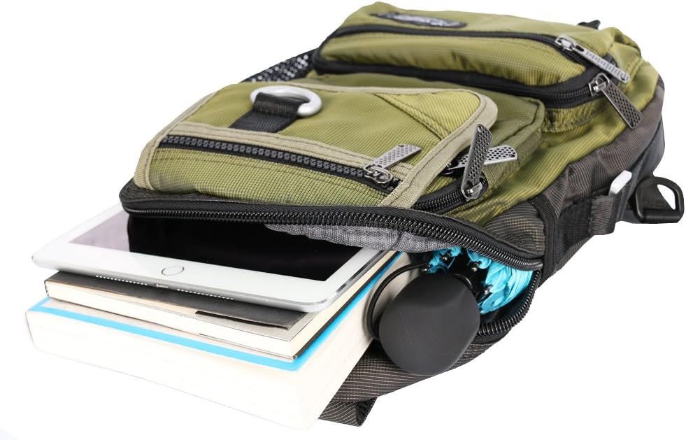 Sling Bag Chest Shoulder Backpack Crossbody Multipurpose Daypack For Men Women Black