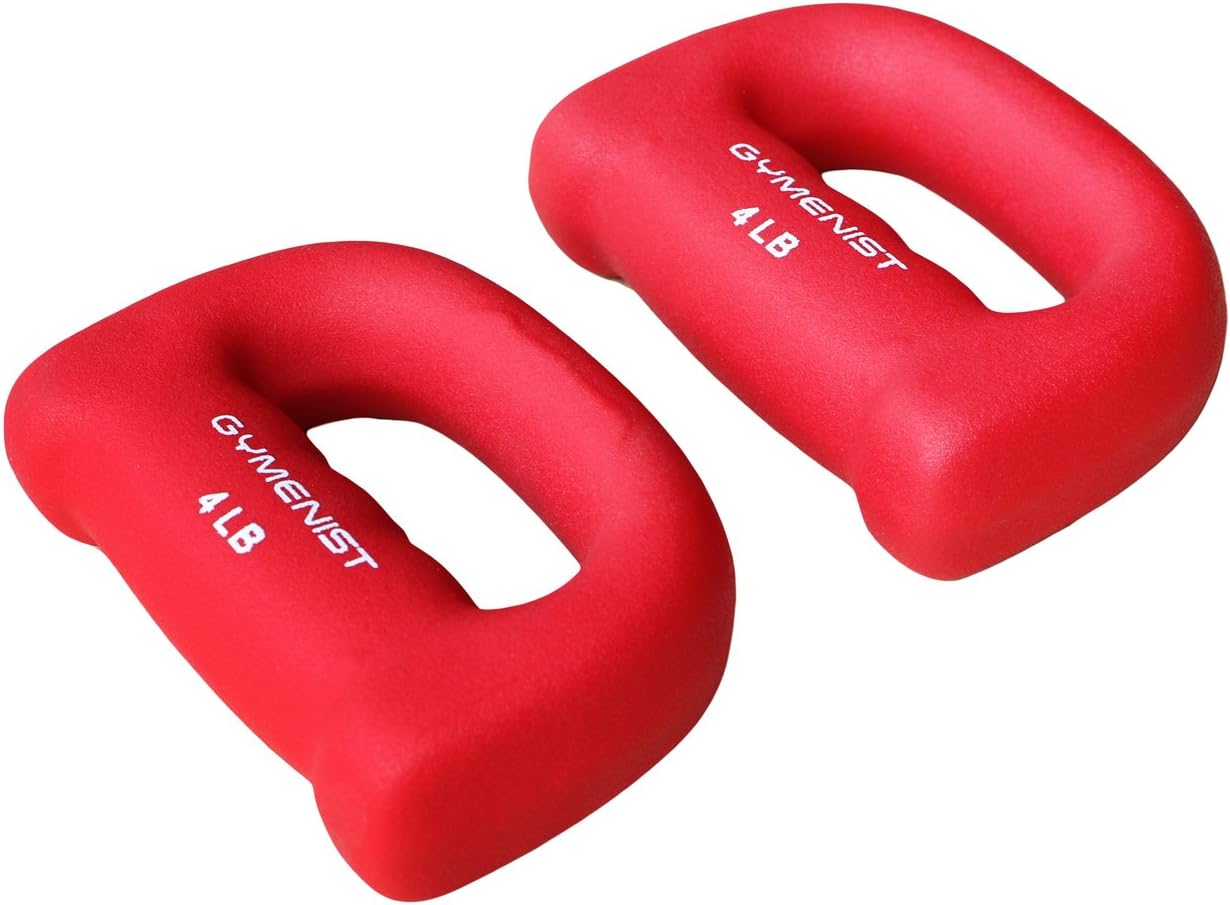 GYMENIST Set of 2 Hand Shaped Neoprene Exercise Workout Jogging Walking Cardio Dumbbells Pair