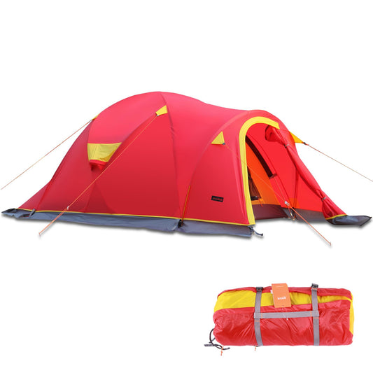 2 Person 4 Season Tent, Winter Camping Tent Waterproof Windproof Lightweight Tent 20D Nylon PU8000mm Easy Set Up for Winter, Cold Weather Outdoor Camping Hiking Family Camp Mountaineering