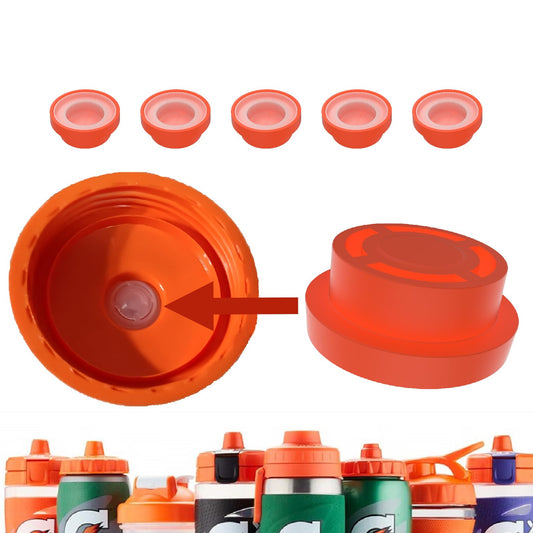 Aufuga 5 Pack Replacement Valves & Silicone Valve Lid Gaskets for Gatorade Water Bottles - Compatible with GX 30oz and Squeeze Bottle 32oz (5, Orange)