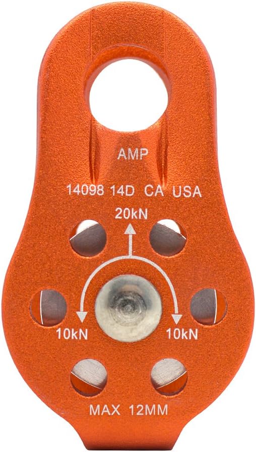 Fusion Climb Nuro Pulley Fixed Aluminum Side Plate 20kN for Towing, Heavy Duty, Offroad Recovery Emergency Kit, Climbing, Zipline, Outdoor Activity