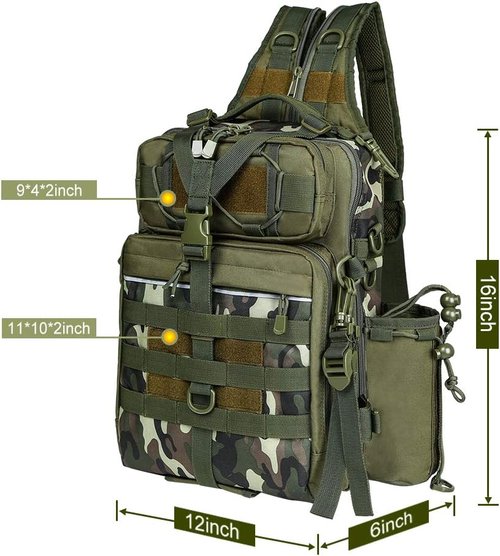 BLISSWILL Outdoor Tackle Bag - Large Water-Resistant Fishing Backpack