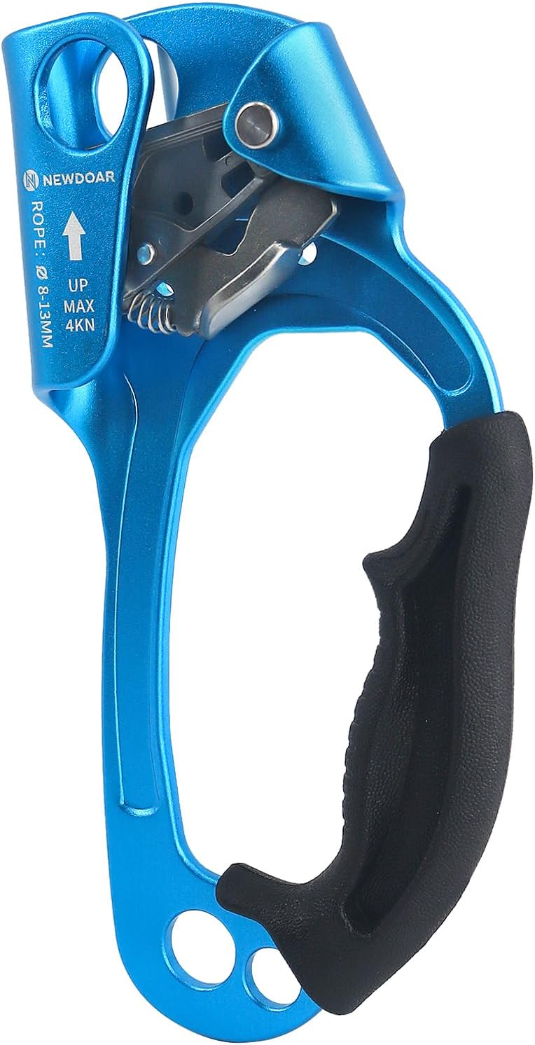 NewDoar UIAA & CE Certified Hand Ascender Rock Climbing Tree Arborist Rappelling Gear Equipment Rope Clamp for 8~13MM Rope